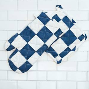 Recycled Cotton <b>Oven</b> Mitts <b>with</b> <b>Silicone</b> printed Pot Holders for Cooking Microwave Baking Home Food Protection for Restaurants - Product Image 3