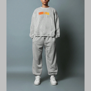 Survêtements de luxe personnalisés, sweat-shirt en coton léger imprimé, pantalon de survêtement à jambes larges et droites, molleton français 400 g/m², survêtement vintage - Product Image 4