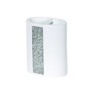 Portaspazzolino MSV 'Luanda' in poliresina bianca - Product Image 1