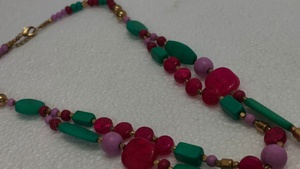 Collier en perles de verre multicouche fait à la main, chaînes en alliage de cuivre, style luxueux, bijoux pour femmes - Product Image 2