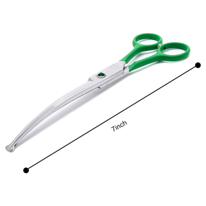 Gran recorte profesional Tijeras de aseo para mascotas para belleza Tijeras de aseo para mascotas Color superior plateado Curvo - Product Image 3