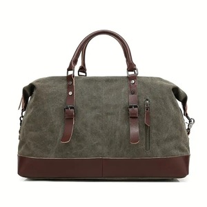 Canvas Duffle <b>Bag</b> Fashion Light Weight Large Capacity Travel Weekender Unisex Overnight Gym Carry Luggage <b>Zipper</b> Closure - Product Image 1