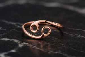 Bague Horoscope du Cancer en Argent Sterling 925 Plaqué Or 14 carats, Bijou Astrologique Minimaliste avec Bande Ajustable - Product Image 6