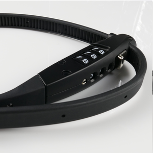 Candado de bicicleta negro personalizado Cable de acero de alta seguridad de 45cm con logotipo de seguridad Longitud de uso efectivo 26*14*35cm Candado de Cable de bicicleta - Product Image 2