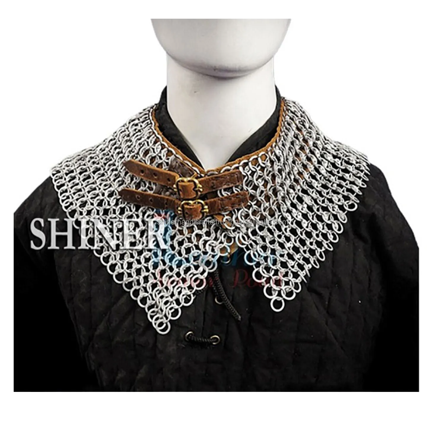 Medieval Chainmail Collar Armor SCA Reenactment Cosplay Wearable Nick Gorget Steel Collar GIft Item