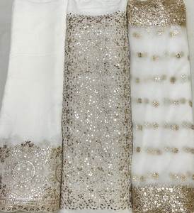 ผ้าเลเฮนกาเนื้อจอร์เจต์แท้ พร้อมงานปักลายแฟนซี สำหรับชุดส่าหรีแบบปากีสถาน ชุดกอน ชุดเลเฮนกา ชอลี - Product Image 4