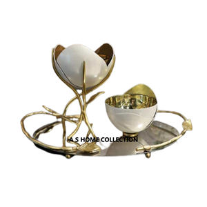 ชุดธูปหอมสไตล์อาหรับสีทองมีความต้องการมากที่สุดพร้อมถาดออกแบบที่หรูหรามีกลิ่นหอมและใช้เป็นของขวัญ - Product Image 1