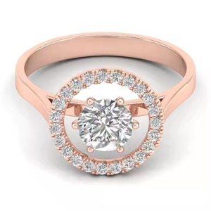 Bijoux fins personnalisés 14K 18K 22K or blanc plaqué rhodium taille ronde 1Ct bagues solitaires en diamant de laboratoire pour les femmes - Product Image 6