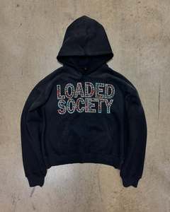 Sudadera con capucha francesa de felpa con estampado de diamantes de imitación de 500g para hombre, Sudadera con capucha gruesa y cálida en blanco de algodón cuadrado de gran tamaño - Product Image 5