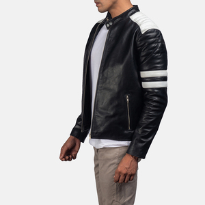 Personnalisé Nouvelle Mode Hommes Veste en Cuir en Peau de Mouton de Haute Qualité avec Poche Meilleur Design en Blanc Noir Style High Street - Product Image 3