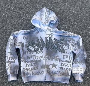 Vente en gros 3M Réfléchissant Sérigraphié Lettre Logo Graphique Vintage Streetwear Sale Wash French Terry Graffiti Baggy Sweatsuit - Product Image 3