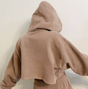 Fabricante OEM personalizado Casual de gran tamaño grueso Streetwear algodón polar 3D Puff estampado sin cuerda sin bolsillos mujeres sudaderas con capucha - Product Image 4