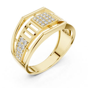 Anillo de Oro Amarillo de 14K con Diamante Redondo Cultivado en Laboratorio, Regalo de Aniversario para Mujer |   Diamante Cultivado Nuevo - Product Image 3