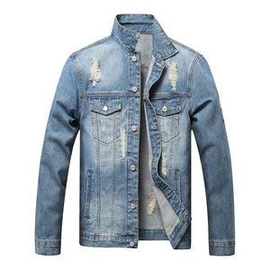 Direct Factory Made Custom-Designed Men's <b>Denim</b> Jacket Comfortable Fit with Long Length and Down <b>Material</b> for Winter - Product Image 1