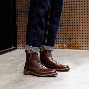 Bottines mi-mollet en cuir givré marron tendance avec boucle et design léger pour l'hiver et les soirées - Product Image 5