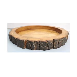 Bandeja de madera rústica para servir comida y bebida Exhibición de cocina o Decoración de mesa Funcional y hecha a mano - Product Image 2