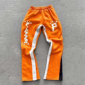 Pantalon de survêtement cargo évasé de haute qualité pour hommes Impression bouffante personnalisée Joggers empilés Coupe ample Style Y2K Polaire en coton Sport décontracté - Product Image 2