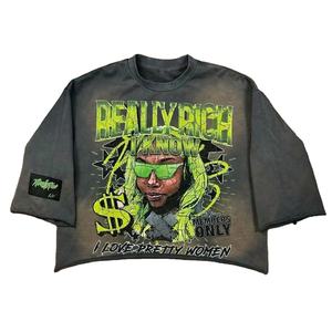 Camiseta Personalizada de Manga Corta para Hombre y Mujer, Estilo Punk Rock Hip Hop, Impresión en Serigrafía, 100% Algodón Orgánico Transpirable, Corte Regular - Product Image 1