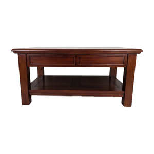Table basse Desione en bois d'acajou, design traditionnel, structure en bois massif, meuble de salon, base inférieure pour placer des objets - Product Image 6