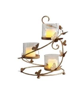 Luxueux papillon Design or fer métal bougeoir créatif Table Ware décoratif pour l'école bureau autres bougeoirs - Product Image 1