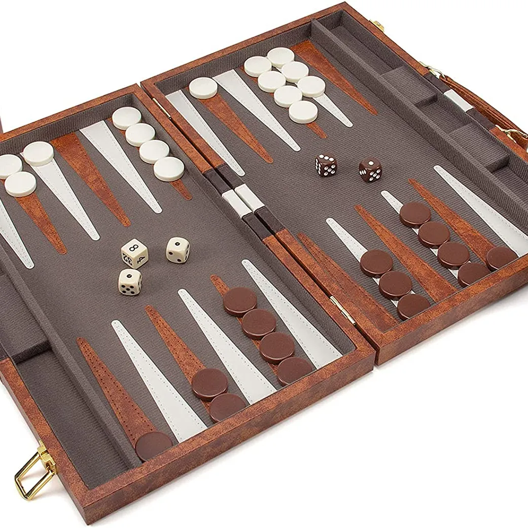 Backgammon Wooden Made Game Set für den Außen-und Innenbereich mit individuellem Design Größe und Druck Holz Domino Spiel hand gefertigt