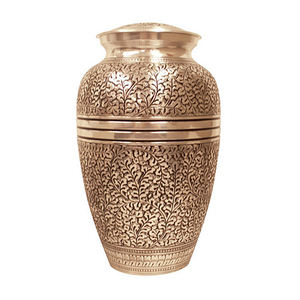 Urne de crémation humaine adulte en laiton et métal gravé argent et or vente chaude souvenir commémoratif pour cendres fournitures funéraires - Product Image 6