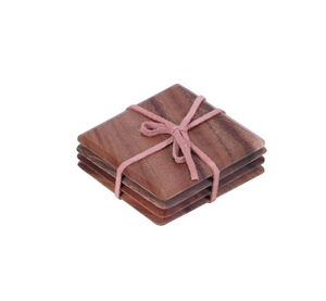 Posavasos de madera de diseño moderno, posavasos de suministro de fábrica de forma redonda, posavasos de madera de acacia al por mayor, bebida usada - Product Image 1