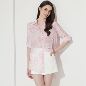 Blusa de manga larga con estampado floral para mujer con cuello de camisa y cierre de botones Moda elegante para todas las estaciones para Primavera/Verano - Product Image 6