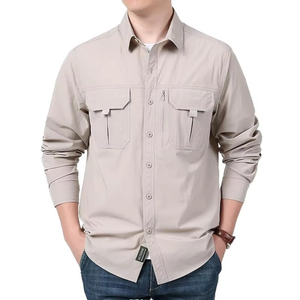 Camisa de Manga Larga para Hombre, Nueva Colección 2025, Protección UPF 50+, Transpirable, Antibacteriana, con Botones, Múltiples Bolsillos, 100% Poliéster, Tallas Grandes - Product Image 3