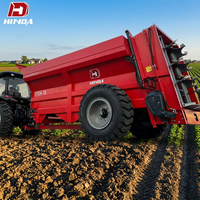 Épandeur de fumier et de compost sec à grande capacité 140 CV, entraîné par tracteur agricole, avec boîte de vitesses, pour épandage de 6 à 20 m