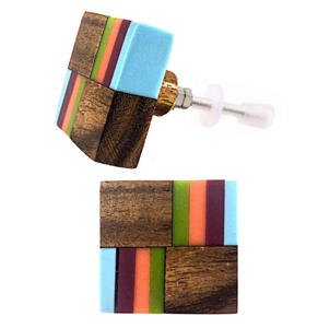 Perillas de madera de resina cuadradas Shabby Chic modernas y tirador de cuerno de hueso de latón para gabinetes de cocina y armarios cajones de dormitorio - Product Image 2