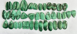 หินอัญมณีทรงหลังเบี้ยคู่มาลาไคต์ธรรมชาติขนาด AAA + สำหรับทำเครื่องประดับจี้อัญมณีตามสั่ง - Product Image 2