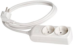 Presa multipla bianca con 2 prese, 1,5 m, 250 V 16 A, 3x1,5 mm² (Solera 8012) - Product Image 1
