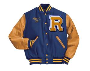 Veste universitaire en laine pour femmes Lettres brodées en gros Manches en cuir Vestes universitaires courtes en laine pour femmes - Product Image 3