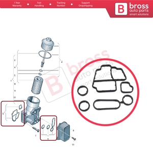 BSP1158 Oil Filter <b>Holder</b> Gasket Set Oil Cooler O-Ring Seals for VAG 1.6TDI 2.0 TDI Engines 03L198070 03L198441 - Product Image 5