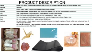 BioPac Thân Thiện Với Môi Ủ 60x90Cm Gói Giấy Rong Biển 40Pcs Từ Cho Nói Chung Bưu Kiện Gói Quà Tặng - Product Image 2