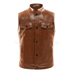Private Label Top Quality <b>Men</b> <b>Leather</b> <b>Vest</b> Wholesale <b>Men</b> <b>Leather</b> <b>Vest</b> Custom Made <b>Men</b> <b>Leather</b> <b>Vest</b> - Product Image 1