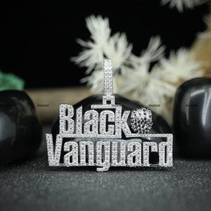 Round Brilliant Cut Moissanite Double Layer <b>Name</b> Pendant Custom Luxury Hip Hop Jewelry 925 Silver Letter Iced Out Jewelry - Product Image 1