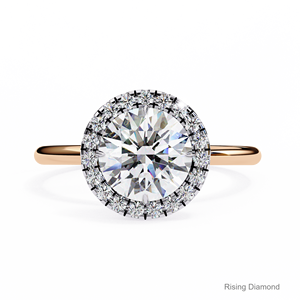 3,08 Ct Round Cut Lab Grown Diamond Halo Set en oro amarillo Elegante anillo de compromiso y regalo de aniversario para mujeres - Product Image 2