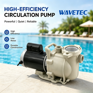 Pompe de circulation haute efficacité Wavetec 1 CV monophasée AC 230V pour piscine, corps en plastique, fonctionnement silencieux - Product Image 1