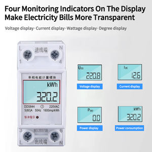 Многофункциональный Электрический измеритель энергии 220 В переменного тока 50 Гц 60 ампер - Product Image 4