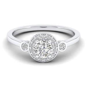 REYES Nouveau Design Bijoux fins de mariage Bagues Moissanite 0.66 Carat en argent sterling 925 Bagues de fiançailles - Product Image 5