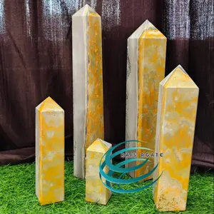 Vente en gros de grande tour de pierre en jaspe abeille cristallin naturel, de haute qualité et naturelle, pour la guérison et la décoration - Product Image 1