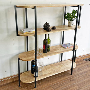 Étagère décorative ovale 100x30x130cm en bois d'hévéa pour salon KTB68132 - Product Image 3