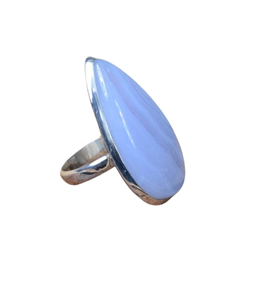 Bleu Dentelle Agate Femmes Mode Déclaration Bagues De Fiançailles En Argent Sterling 925 Plaqué Rhodium À La Main Bijoux À La Mode - Product Image 1