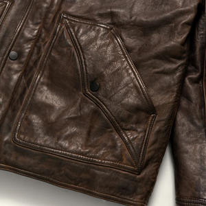 RIVIAN ATLANTIC Chaqueta de invierno informal para hombre de cuero genuino con cuello vuelto y decoración de piel ODM Supply Venta caliente - Product Image 5