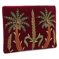 Dompet & Tas Tangan Wanita Gaya 2022 untuk Pesta Malam, Bahan Satin Berhias Manik-Manik, Penutup Ritsleting, Logo Kustom, Desain Pohon Kelapa