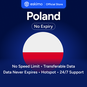 eSIM เอสกิโม โปแลนด์ 1GB ไม่มีวันหมดอายุ ข้อมูลสำหรับการเดินทาง ความเร็วสูง 5G/4G ไม่ต้องใช้ซิมการ์ดแบบกายภาพ S-PO-01 สมาร์ทโฟนดิจิทัล - Product Image 1