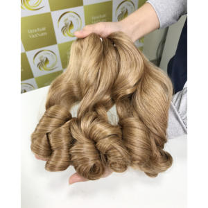 Rizo hinchable Rubio marrón claro Rubio Ombre color 100% Extensiones de cabello vietnamita Super doble Vietnam precio al por mayor - Product Image 1