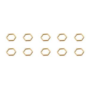 Biseles de latón con forma de media hexágono y espalda abierta, abalorios navideños, bisel de resina para hacer llaveros, pendientes, joyería DIY - Product Image 2